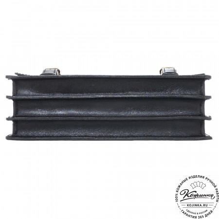 Деловой кожаный портфель "Увертюра" (чёрный)